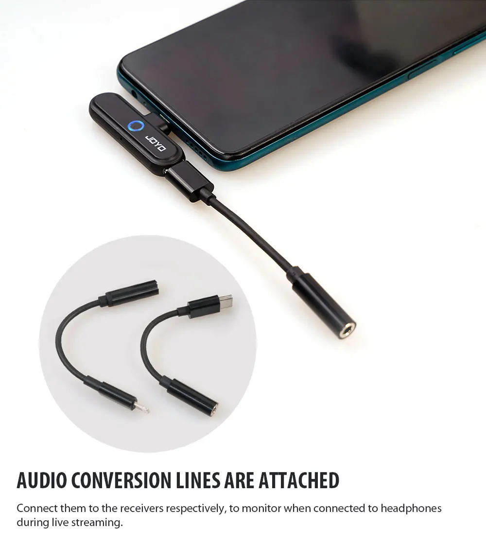JW-05R 2.4G Wireless Audio Transmitter Receiver OTG Plug & Play Type-C Lightning
