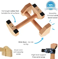 Push-up Stand Wood Pushup Bars Exercise Non-Slip Parallettes Handle Stands Calisthenics Fitness Equipment Home Strength Training 2