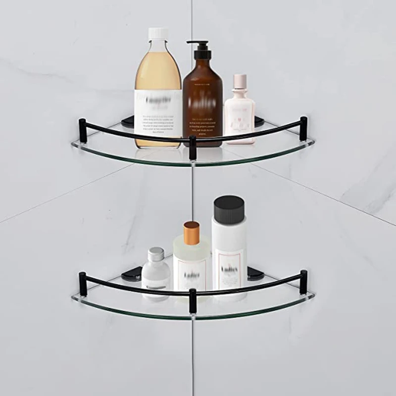 

Bathroom Shelves, Bathroom Glass Corner Shelf Wall Mounted ,Tempered Glass Shelf For Storing Shower Gel/Soap