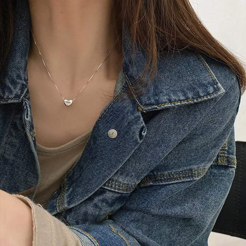 Designer Necklace For Women Luxury Sterling Silver 925 heart Couple Pendant Valentines Day Fine Jewelry And Accessory
