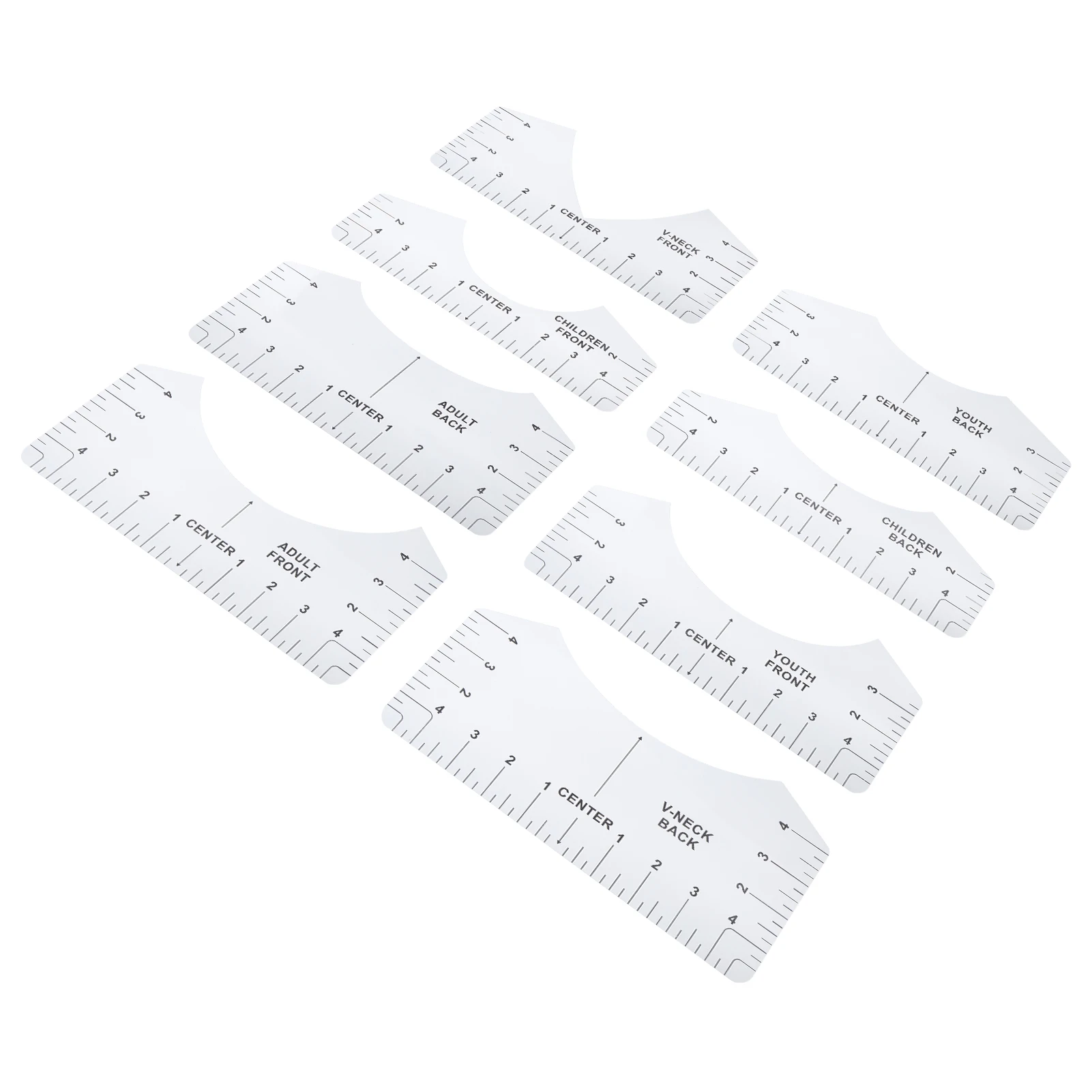 Tshirt  Ruler Alignment Tool Round Neck Calibration and Sewing Alignment Guiding For Clothing Design T‑shirt  Ruler