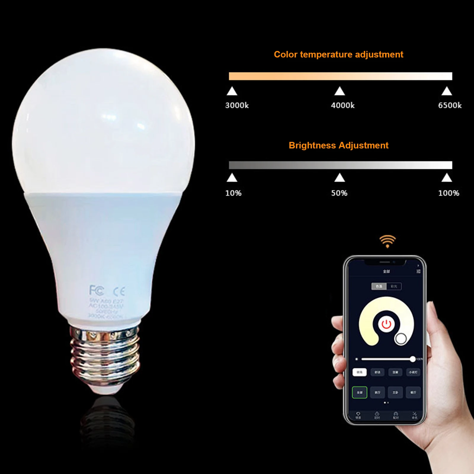 Smart Remote-Controlled LED Color-Changing Light Bulb with Infinity Dimming
