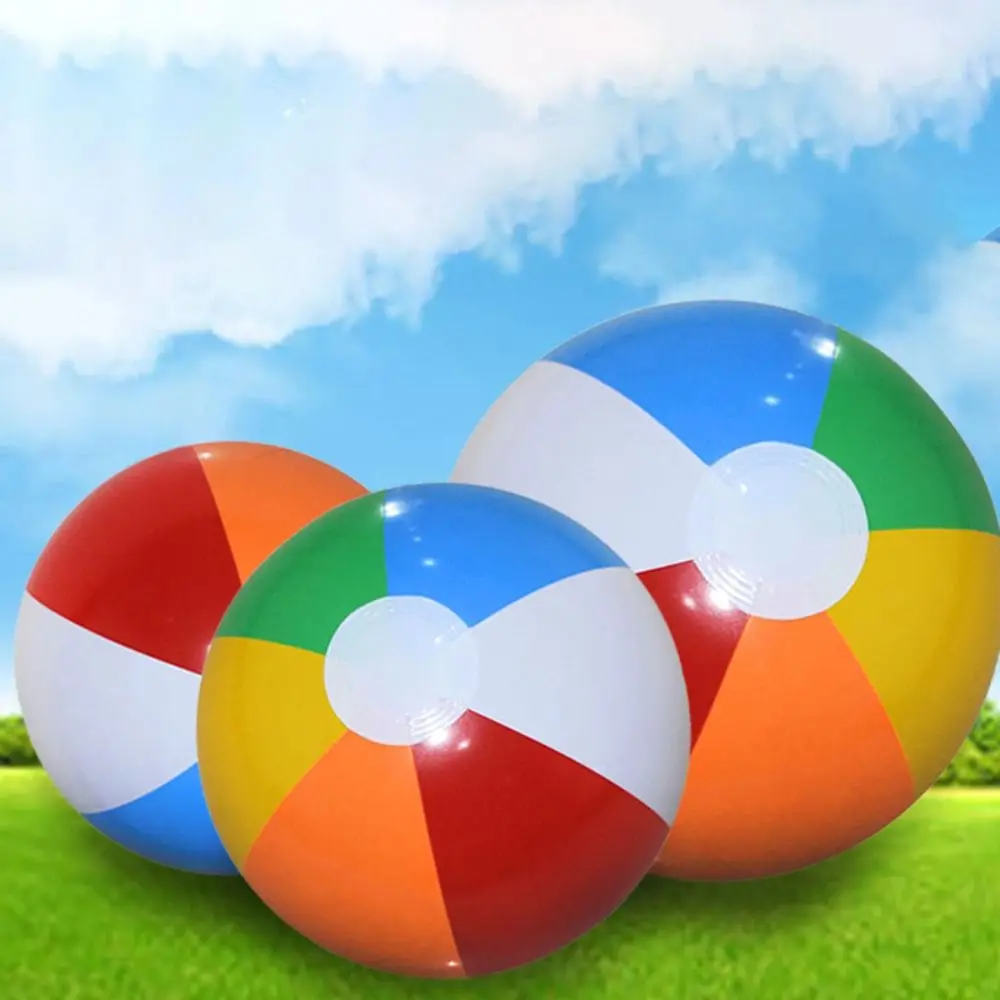 PVC Inflatable Beach Ball Swimming Pool Toy 40cm Big Rainbow Beach Ball 30cm Colourful Inflatable Pool Ball Kids 5