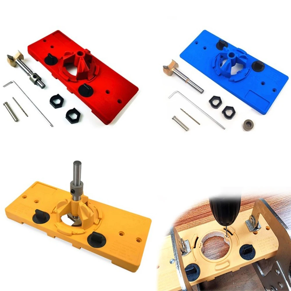 

35mm Hinge Hole Drilling Guide Locator Hinge Drilling Jig Drill Bits Woodworking For Kitchen Cabinet Doors Accessories