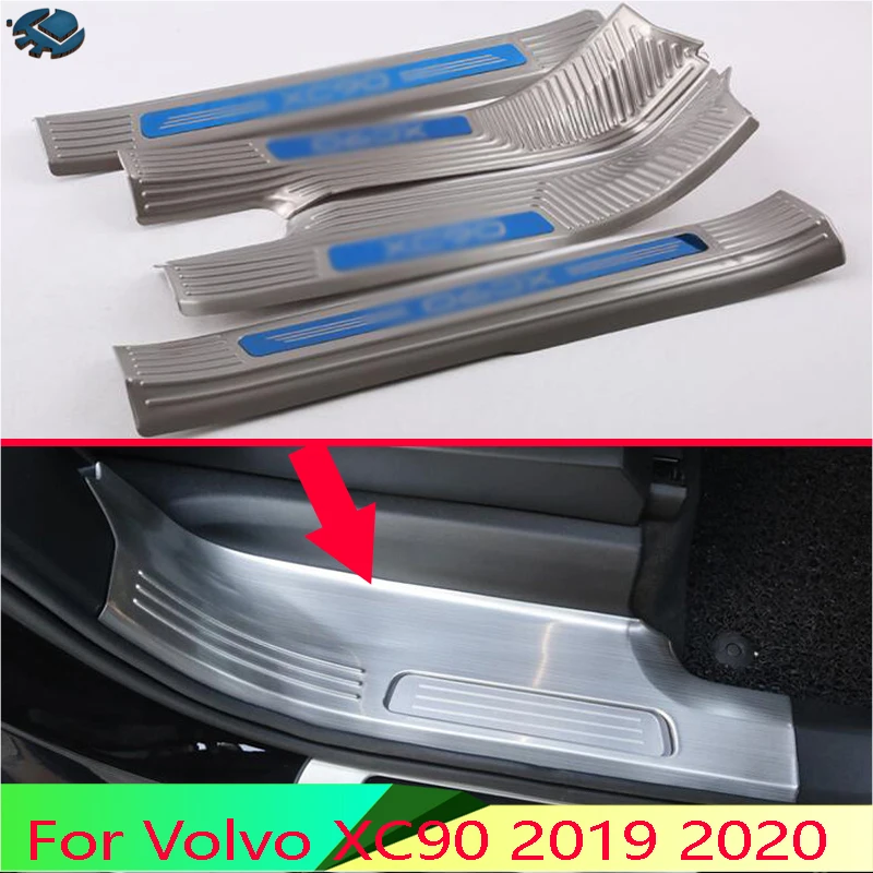 

Внутренняя Накладка на порог из нержавеющей стали для Volvo XC90 2015-2020, защитная накладка