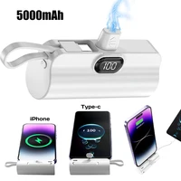 Mini Capsule Power Bank 5000mah Fast Charging Hidden Dual Interface Portable Mobile External Battery For iPhone Android 1