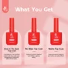 3pcs 15ml No Wipe Glossy Top & Matte Top Coat and Glow in the Dark Top Coat, Soak Off Gel Nail Polish for Nail Art Manicure 2