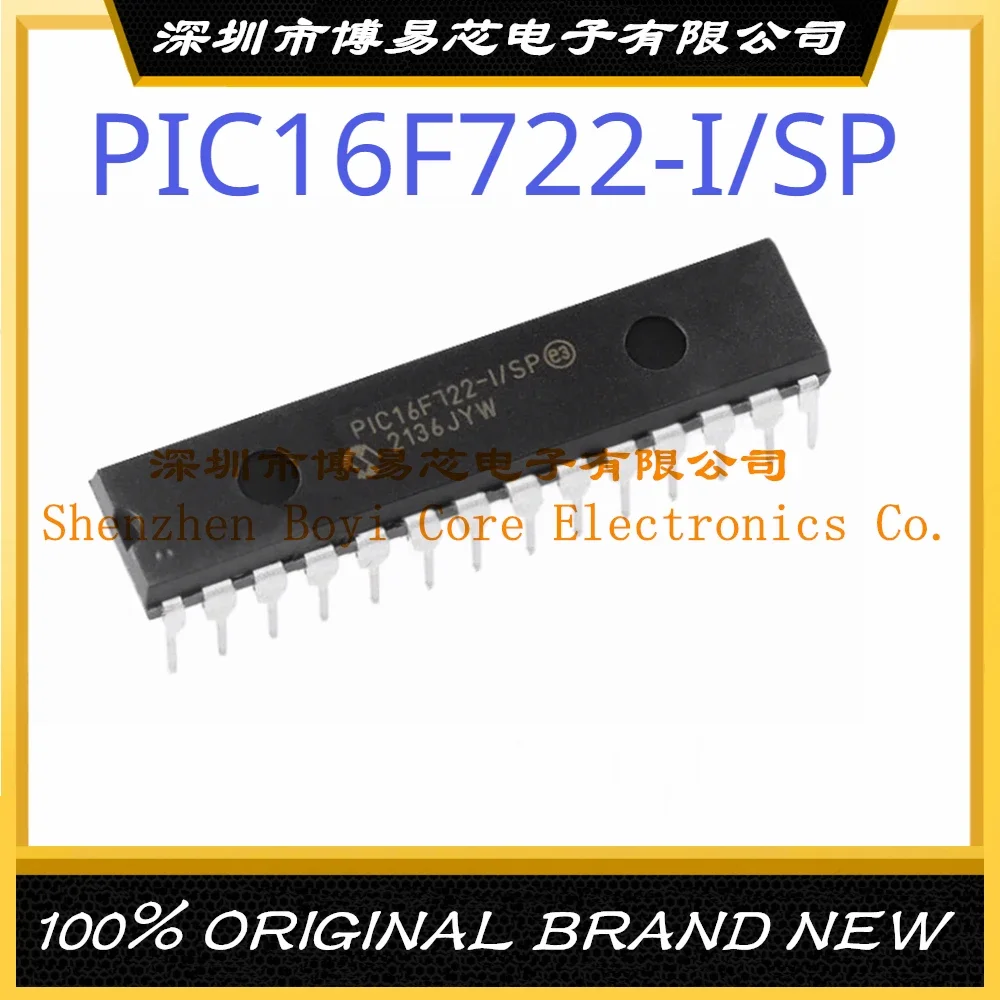 PIC16F722-I/SP This versatile 28-pin MCU is a member of Microchip's family of Extreme Low Power MCUs featuring nanoWatt XLP(TM) wishlist member