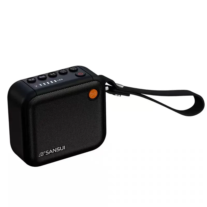 Sansui Rádio FM Portátil Bluetooth Gravador HIFI 800mAh