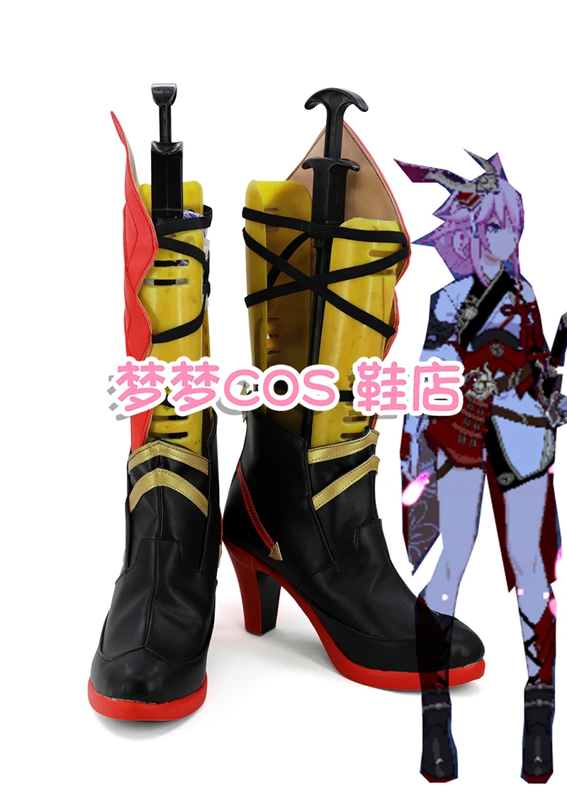 

Honkai Impact 3 Yae Sakura Cosplay Long Boots Shoes Custom Made Any Size for Halloween Party Props