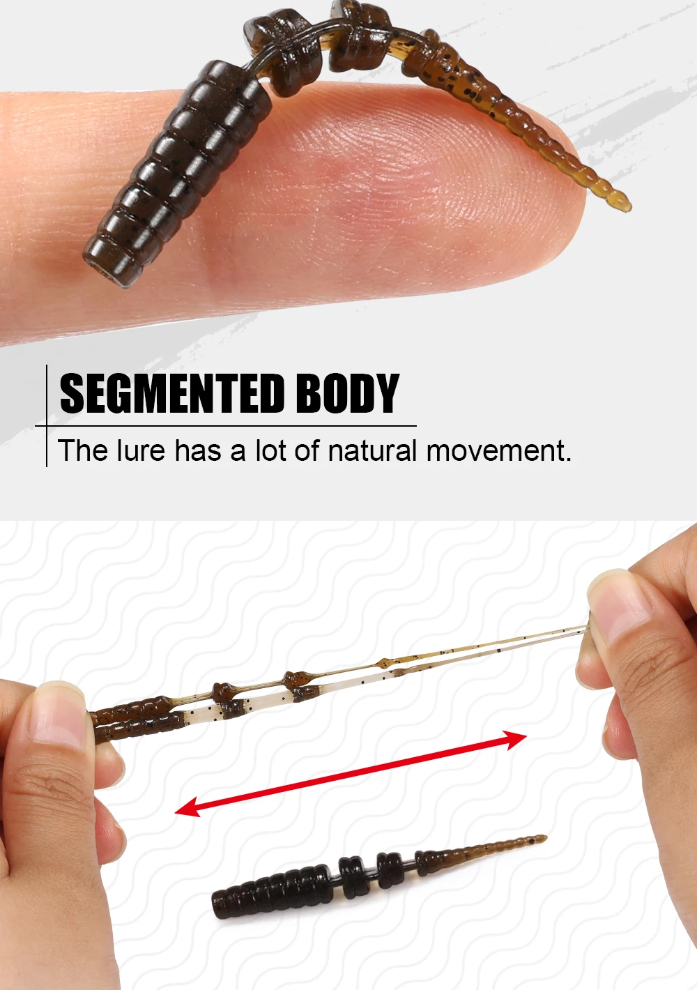 Spinpoler 20pc Licht Spiel Ajing Angeln Köder Jointed Weichen Köder Rockfish Ozean Rock Köder Silikon Swimbait Tackle Isca esca Pesca – Detail 3