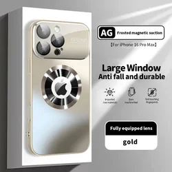 Luxurious Titanium Metallic Matte Case with MagSafe and Glass Lens Camera Protection - iPhone 14 Pro Max (Gold)