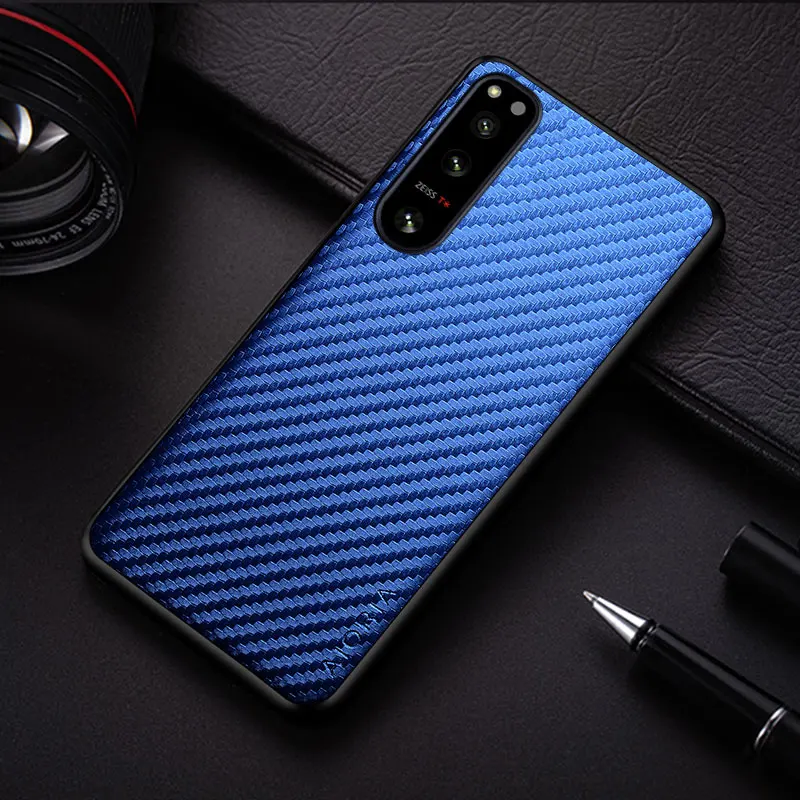 Carbon Fibre Shockproof Slim Non-Slip Full Body Phone Case