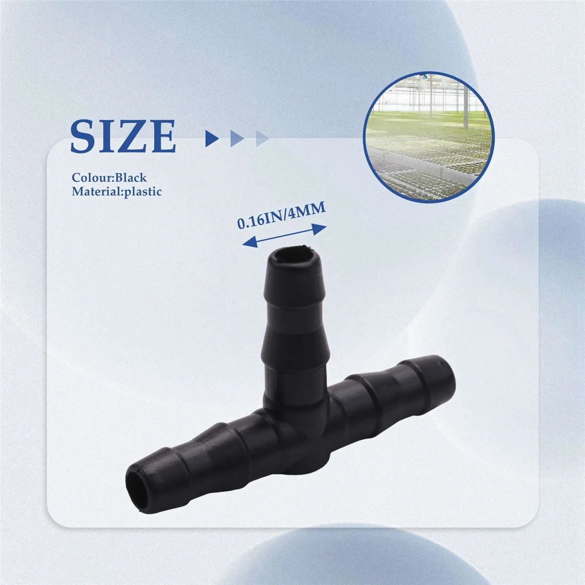Drip Irrigation Barbed Connectors, Universal Barbed Tee Fittings 100Pcs, Fits 1/4 inch Drip Tubing (4/7mm Tee Pipe)