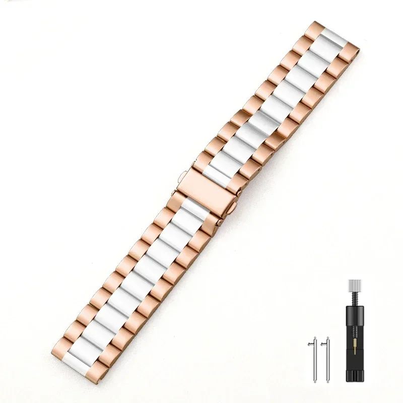 Premium 22mm Stainless Steel Watchband - Metal Strap Bracelet