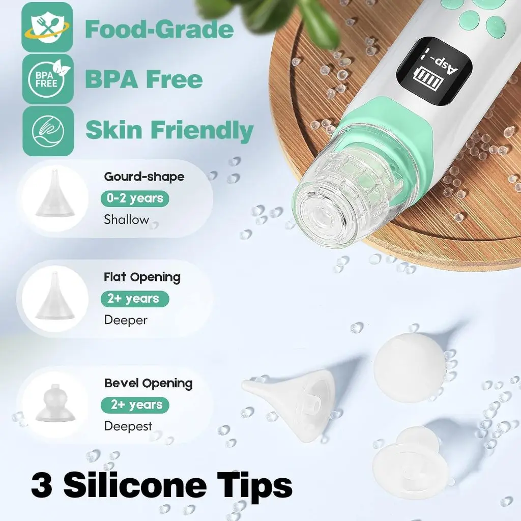 Electric Nasal Aspirator Baby Soft Silicone Low Noise Automatic Nose Cleaner Aspirator Safety Convenient