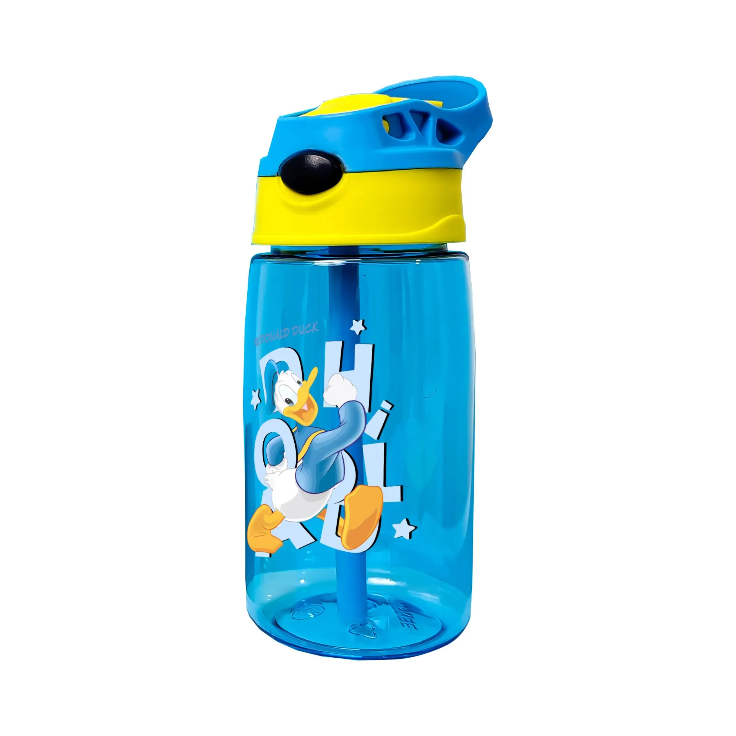 Disney Children's Donald Duck Bounce Switch Straw Cup 480ML Portable Sports Plastic Water Bottle drinking cup water cup water bottle