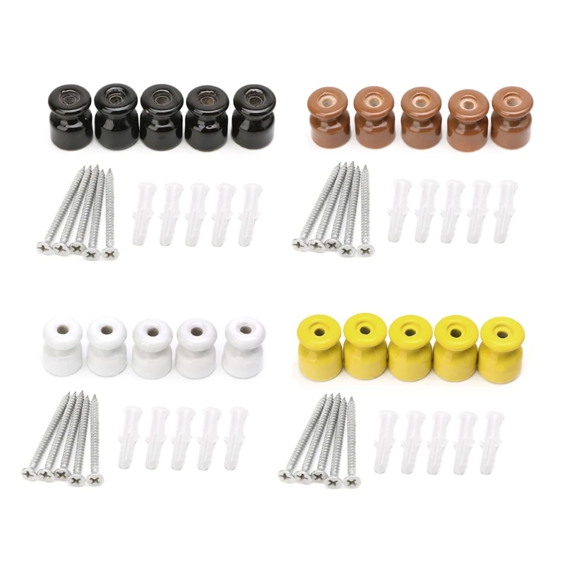 C7Ad 5Pcs Zucca Porcellana Elettrica Ad Frequenza Isolante In Ceramica Porcellana Da 24 Mm