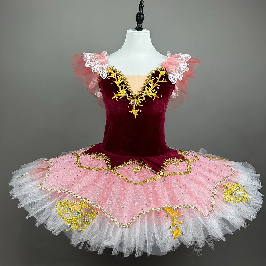 Neuer Ballett Tutu Rock für Mädchen profession elles Ballett kleid erwachsene Frauen rot Performance Kostüm Ballerina Trikot Tanz kleidung – Detail 1