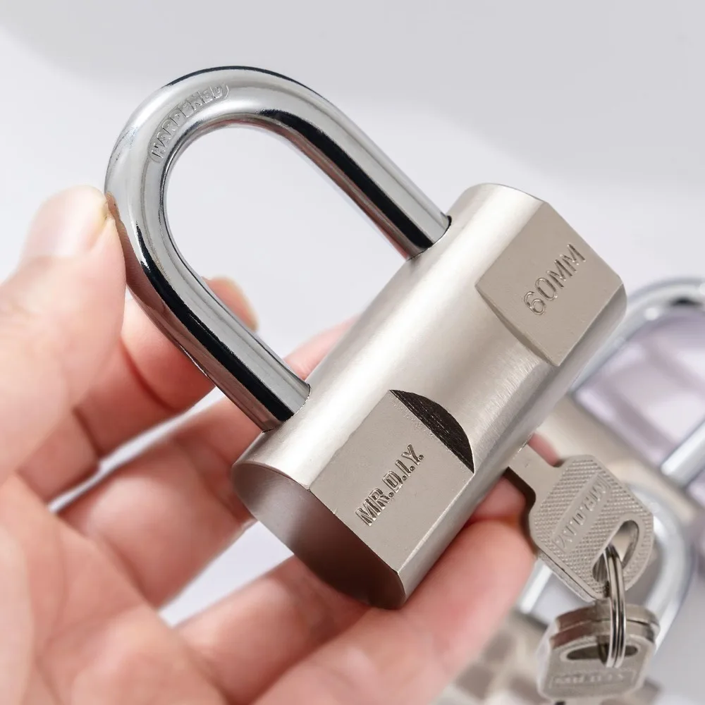 Universal Stainless Steel Security Lock Waterproof Rust Proof Safely Anti-theft Padlock Heavy Duty Padlock Gate Locks with Keys