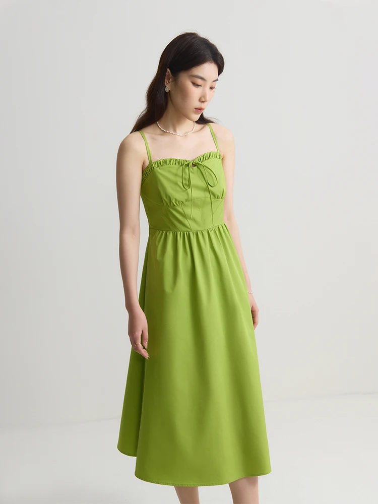 DUSHU Gentle Temperament Camisole Dress New High Waisted Slimming Holiday Style For Summer 2024 Green Women Dress 24DS82285 DUSHU Gentle Temperament Camisole Dress New High Waisted Slimming Holiday Style For Summer 2024 Green Women Dress 24DS82285