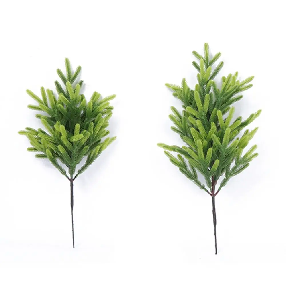 Green Artificial Pine Branch Plastic Christmas Tree Fake Cypress Leaves DIY Wreath Home Decoration Lifelike Greeney Plant