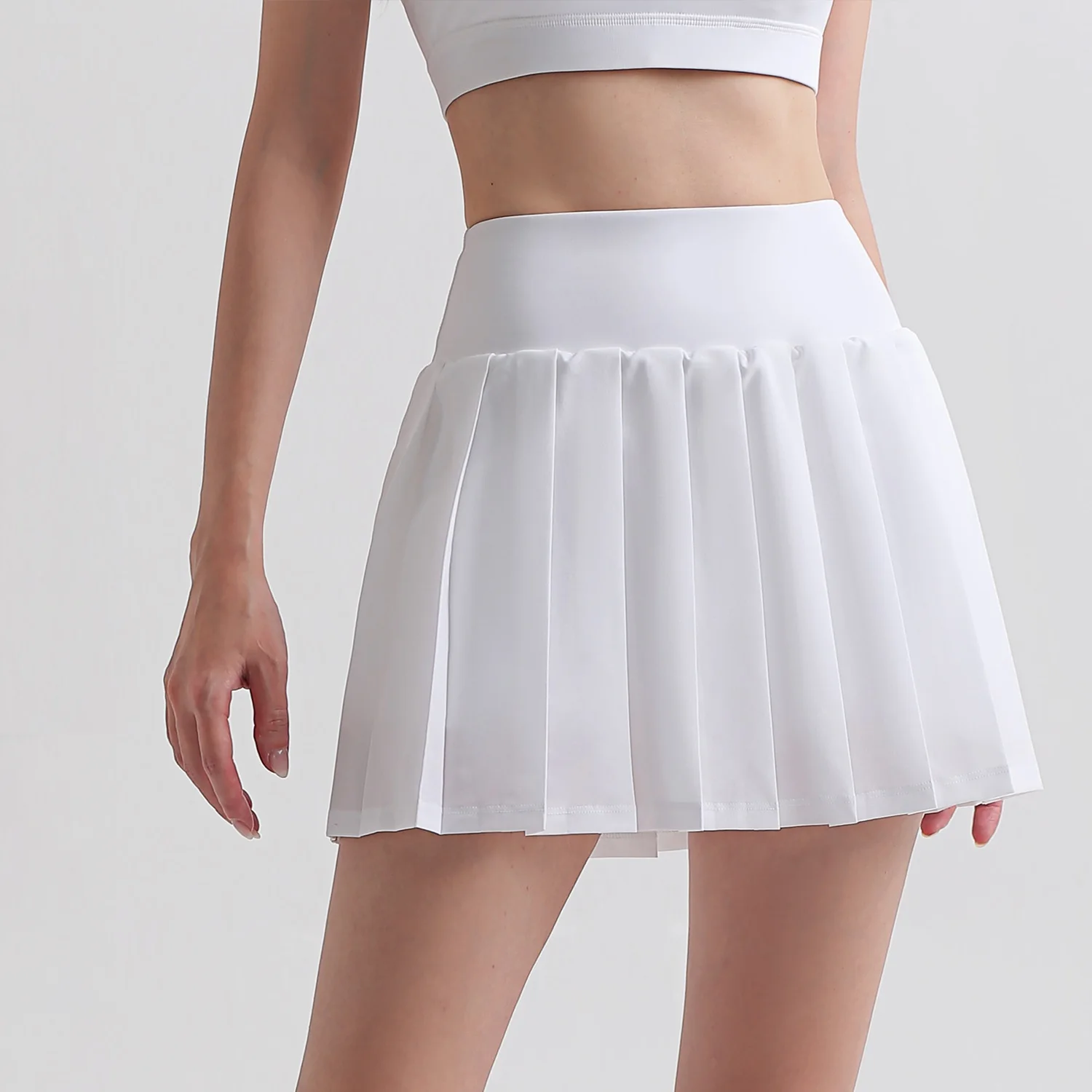 Sports Shorts Sports Skirt Solid Color Soft Fitness Tennis Skort With Pocket Women Sweatwicking Sport Short Skirt Comprehensive Training Fitness Jogging