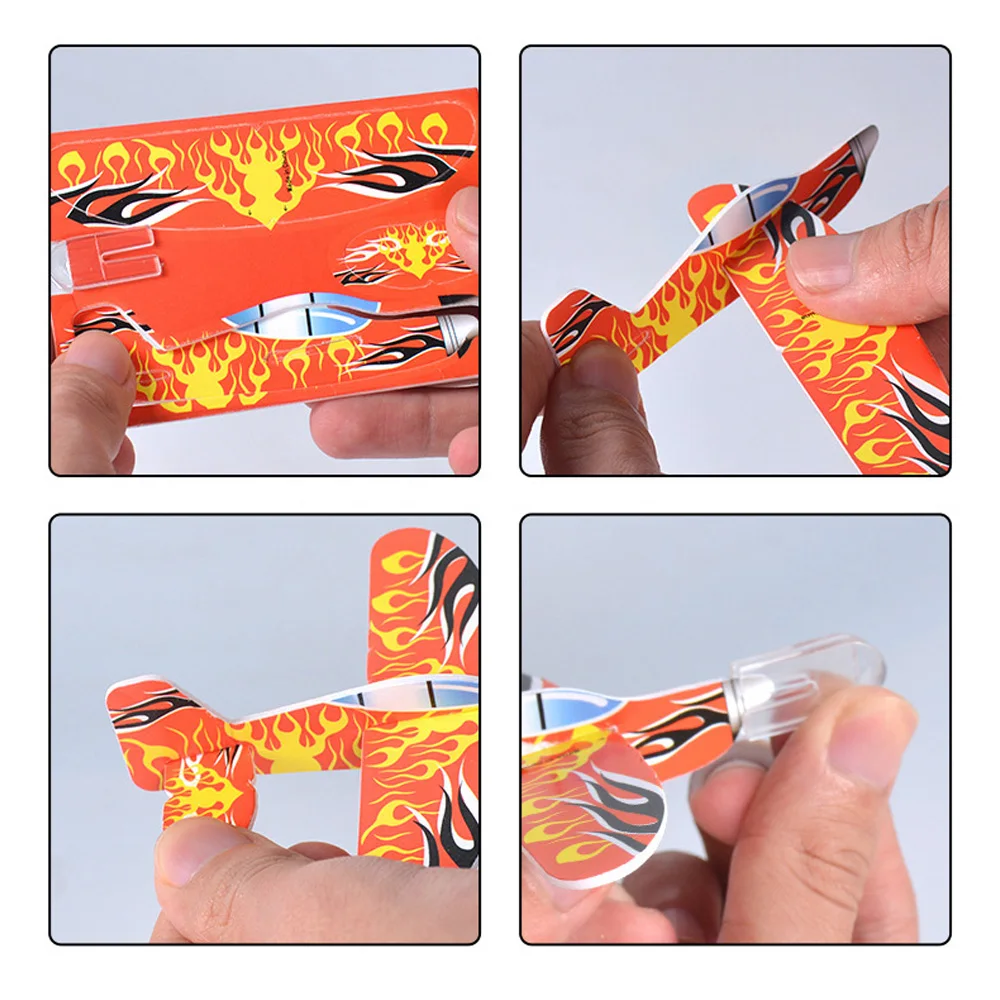 10-1Pcs Mini DIY Hand Throw Flying Glider Planes Kids Game Toys Foam Airplane Party Favors Gift Outdoor Launch Fighter Toy 4