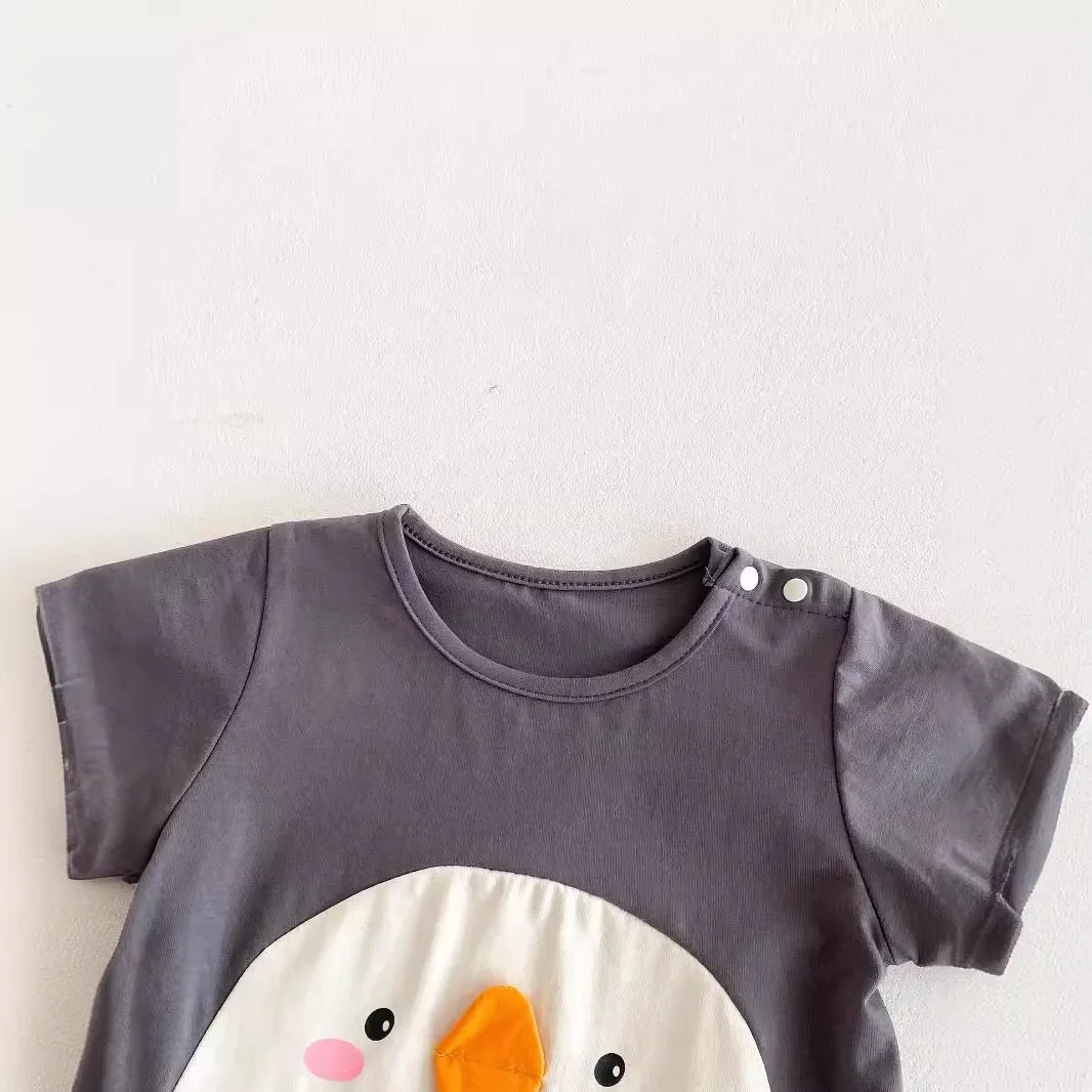 Summer Short Sleeve Baby Korean Style Cotton Cartoon Outfits Children's Rompers For Boys Girls Lightweight Thin Hao Hao