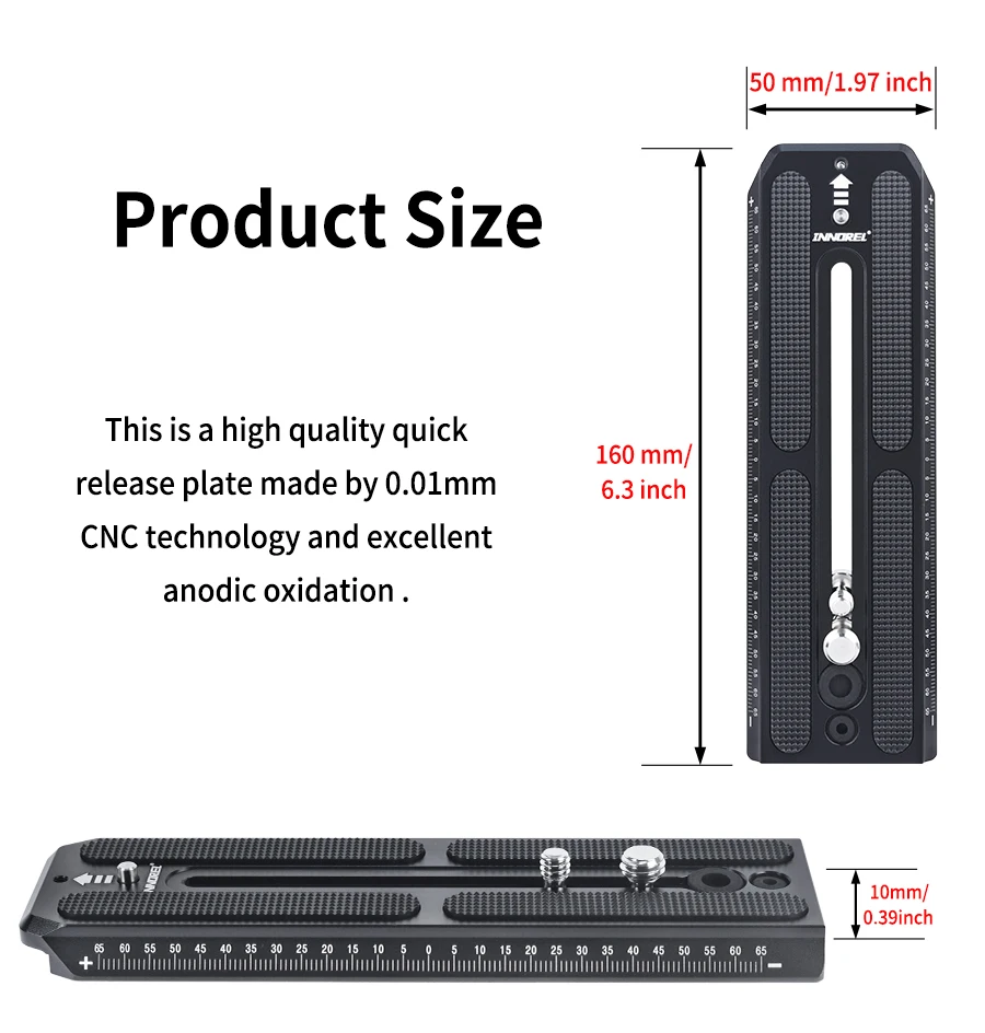 QV160 Quick Release Plate Compatible with Manfrotto 501PL Series Video Fluid Hea