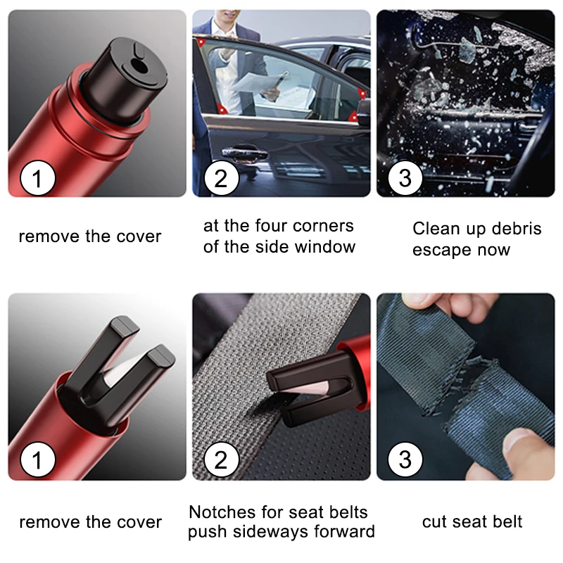 Alloy Car Safety Hammer Seat Belt Cutter Car Window Glass Breaker Tool Escape Emergency Hammer Life-saving Rescue Tool