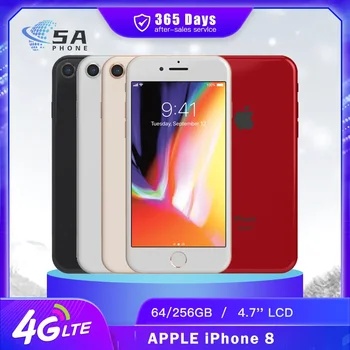 Original Apple iPhone 8 4G LTE Mobile Phone 64GB/256GB Fingerprint 4.7'' Retina IPS LCD 12MP+7MP A11 Bionic Hexa-Core SmartPhone