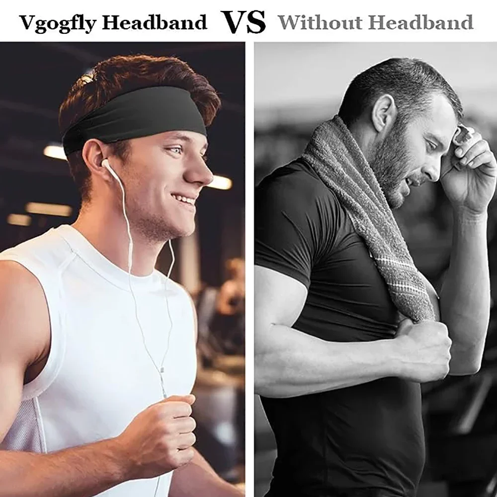 Running Headbands for Men & Women(5 Pack)Moisture Wicking Workout Headbands,Sweatband for Running,Cycling,Football,Yoga Harband