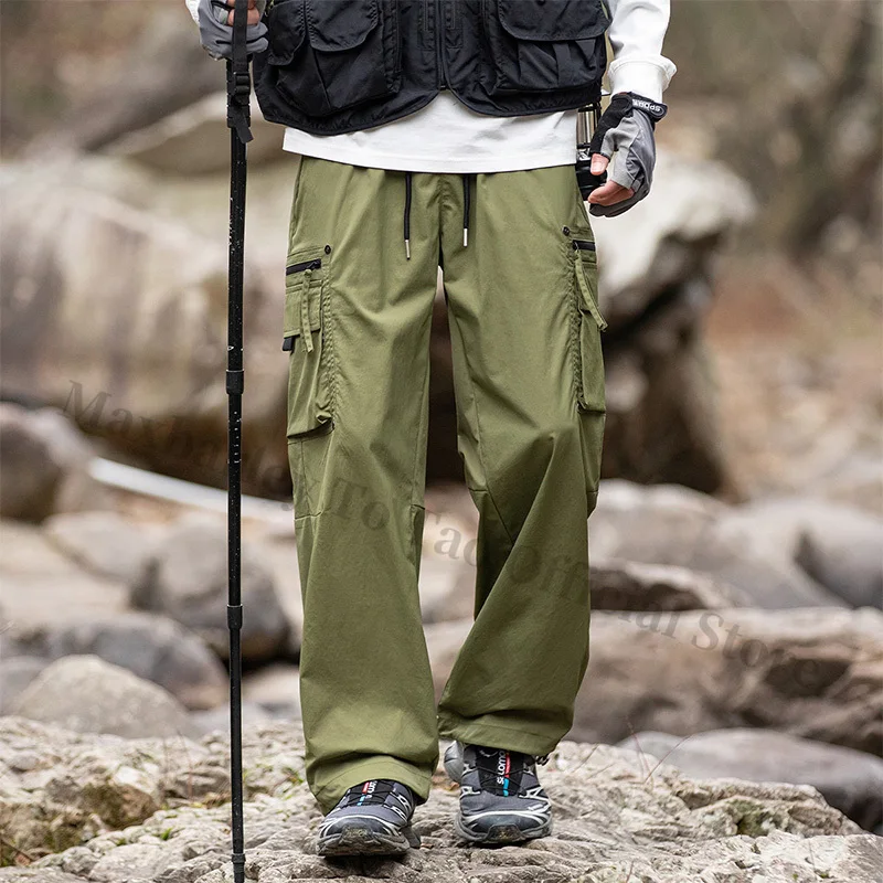 EIAO Men Softshell Hiking Pants Couple Korean Style Outdoor Camping Trekking Lightweight Waterproof Quick-Dry Casual Trousers​​