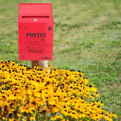 Donation Box Mailbox With Lock Iron High Capacity Home Outdoor Retro Style Office