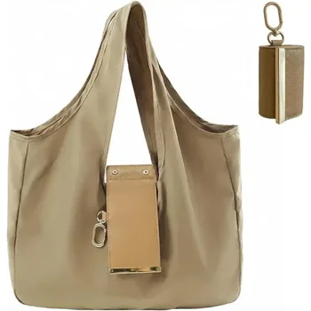 Borsa Shopper con Portachiavi, Pieghevole, Ecologica, Grande, per Donne, Lavoro, Viaggi e Pendolarismo