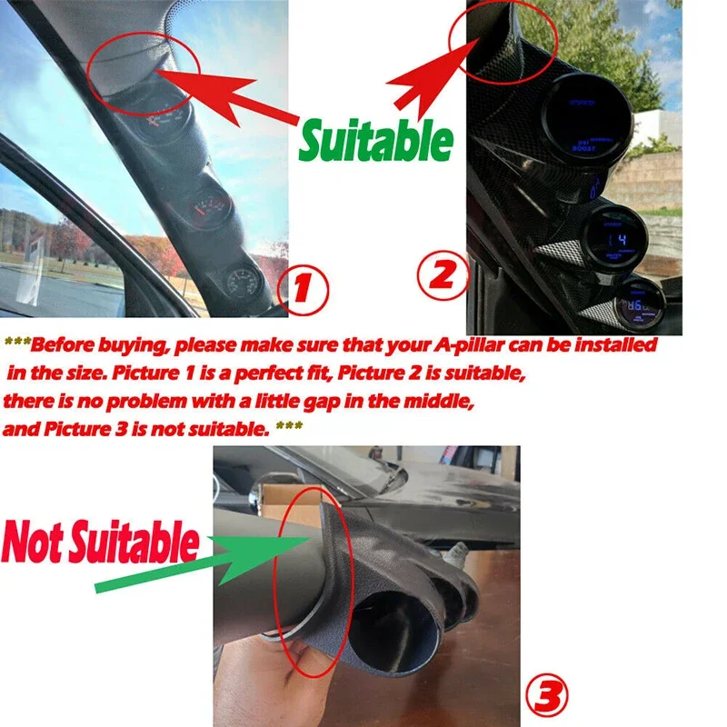 Universal Gauge Cup Car Meters Mount Holder 2 inch 52mm Gauge Pod 2/3 Hole Left Hand Drive A-Pillar Meter Pod car meters holder
