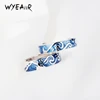 WYEAIIR 925 Sterling Silver Van Gogh Starry Sky Resizable Opening Couple Rings Blue Drop Glaze Sweet Romantic For Women Jewelry 1