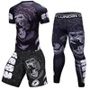 New Men Boxing Set Compression Jersey Pants 3D Orangutan Print Rashguard Kickboxing Tight T-shirts Pants Muay Thai MMA Fightwear 4