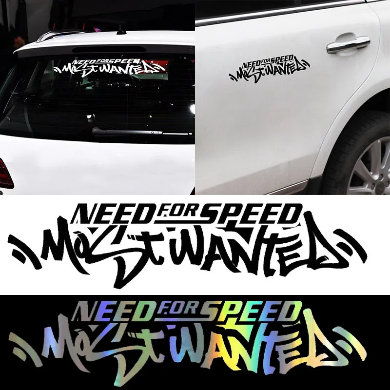 

1Pcs/Lot Cool Car Stickers Need For Speed Most Wanted Vinyl Waterproof Auto Body Decals Black/ Silver Styling Accessories