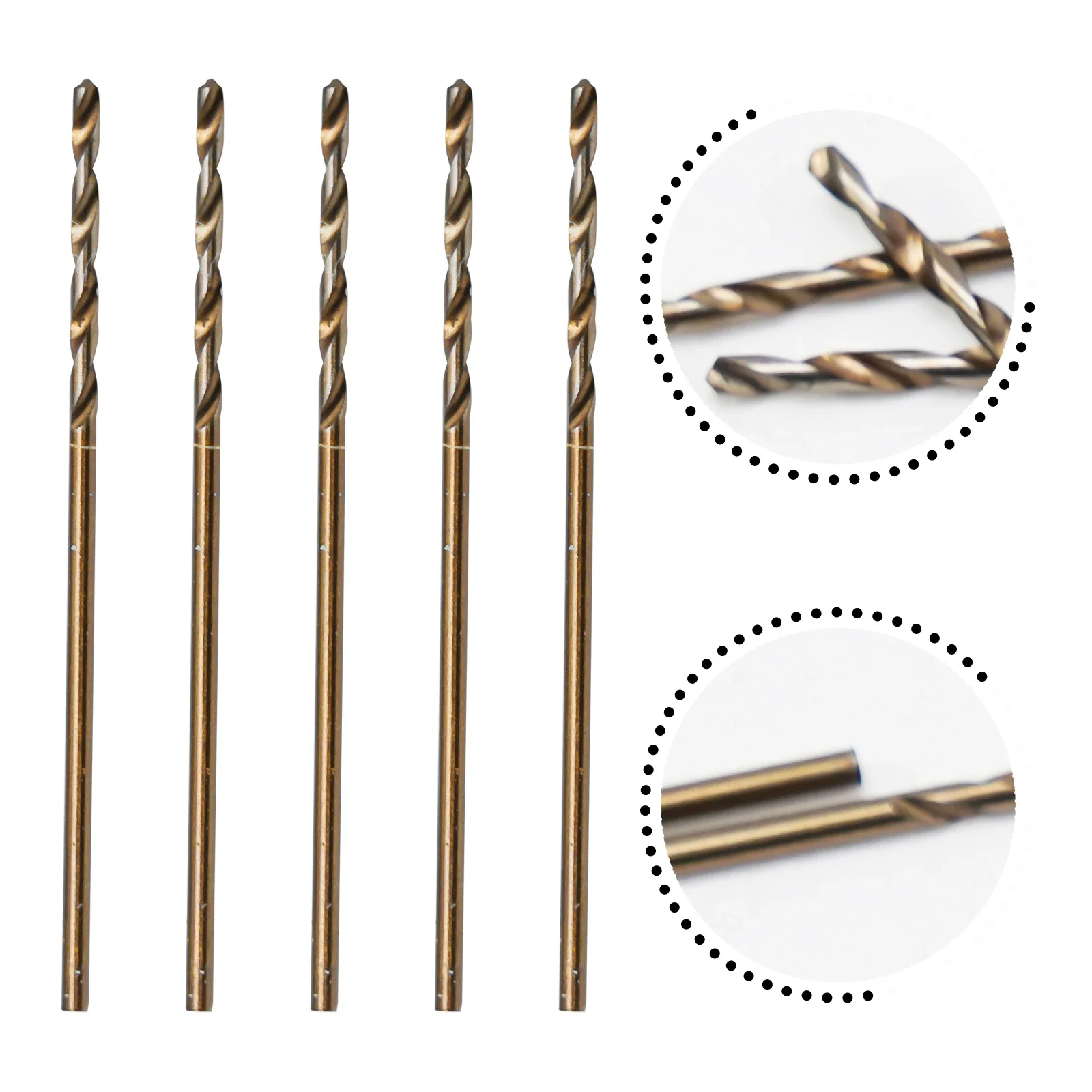 5pc HSS M35 Cobalt Drill Bit For Stainless-Steel Metal Wood Holes ...