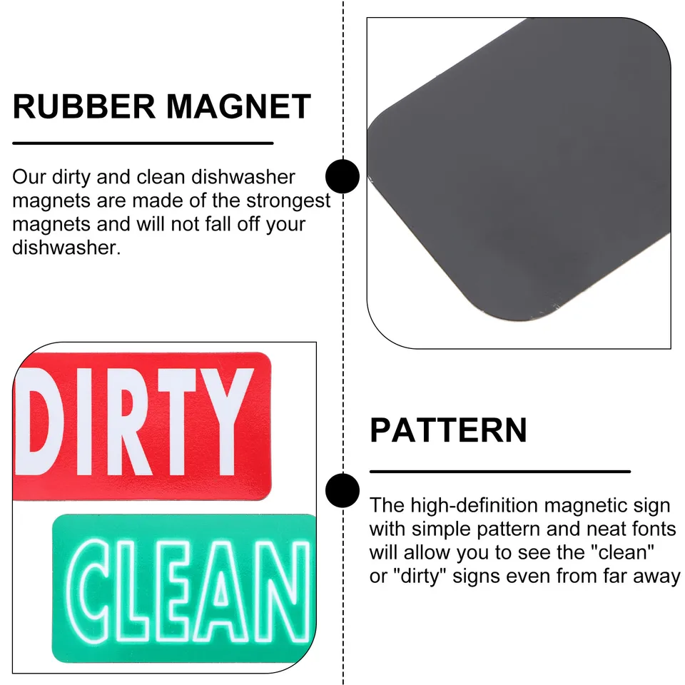 Magnete per lavastoviglie Clean Dirty Sign – Indicatore universale reversibile per cucina con indicatore di rotazione per pulire lo sporco, magnete vuoto per tutte le lavastoviglie