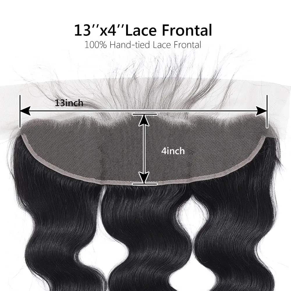 13x4 Body Wave Lace Frontal Human Hair Ear to Ear Transparent Lace Frontal Closure Unprocessed Brazilian Virgin Human Hair