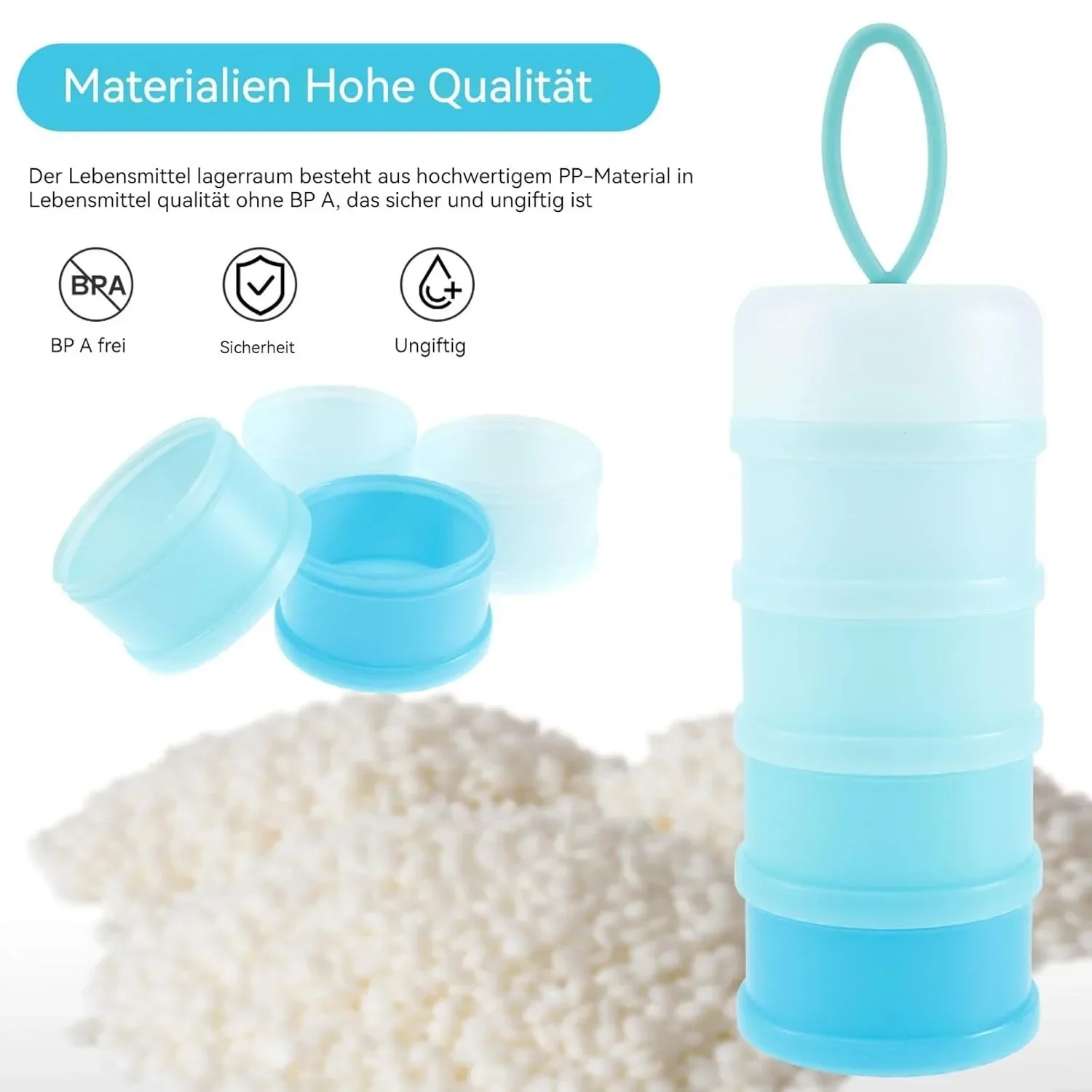 4 Compartments Baby Milk Formula Dispenser Portable Kids Food Container Storage Feeding Box Babies and Toddlers