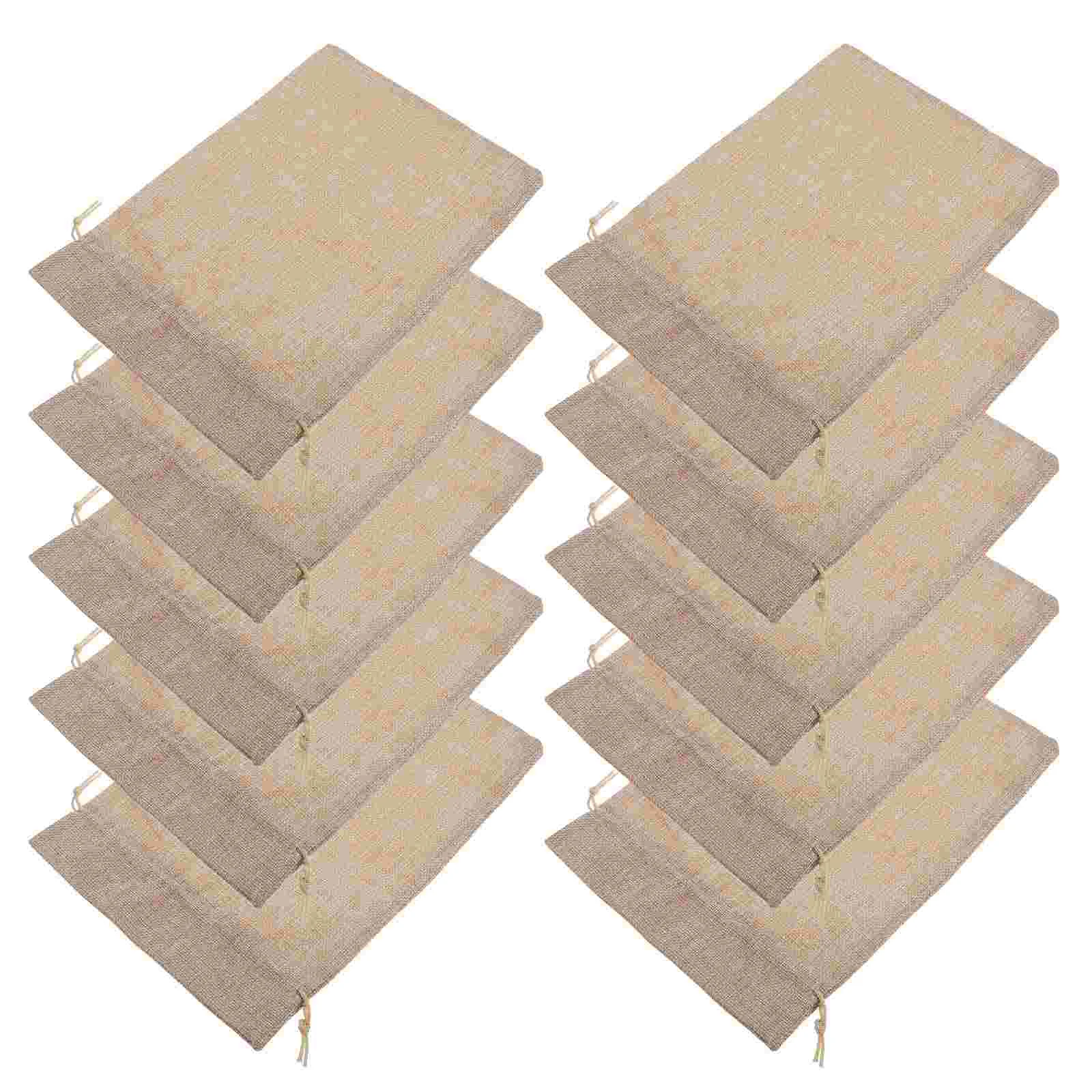 

10 Pcs Burlap Bag Bags with Drawstring for Jewelry Tea Fabric Pouch Party Favor Pouches
