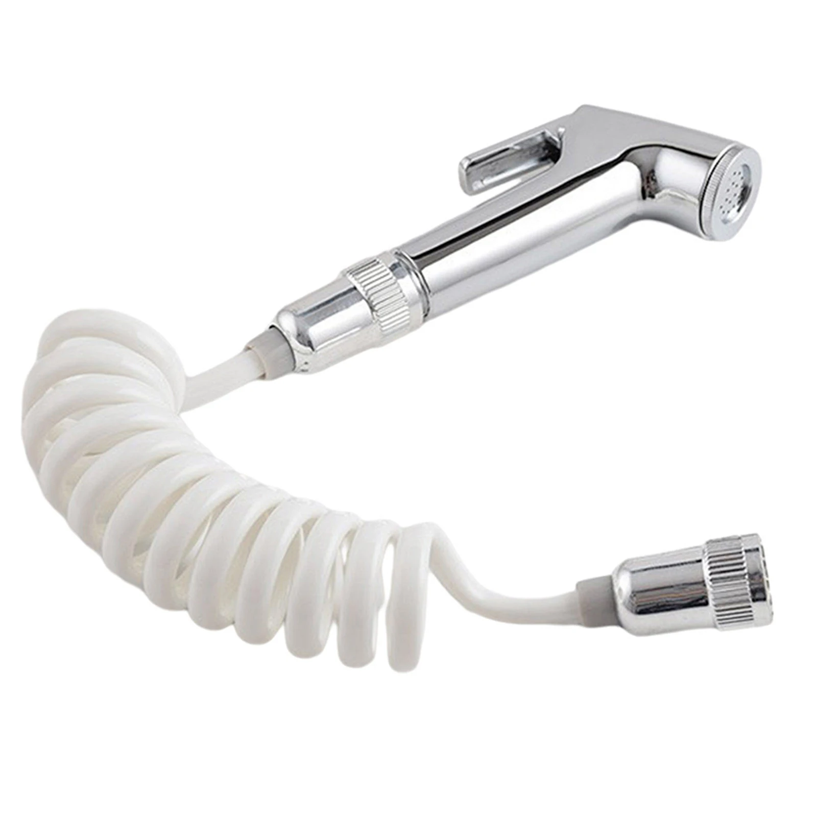 

Portable Toilet Flusher Nozzle ABS Material Lightweight and Mist and Low Heat Modes Long and Flexible Hose Silver