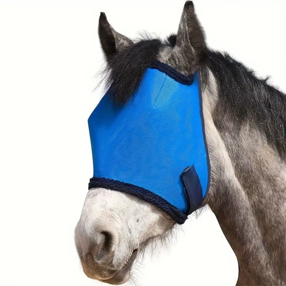 Anti Mosquito Horse Anti Fly Mesh Mask Adjustable Stretchy Horse Eye Shield Knitted Breathable Horse Fly Protective Cover 5