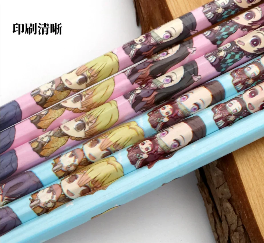 12 Pcs Anime Painting Drawing Pencil Wood HB  Pencils Stationery kids gift 6