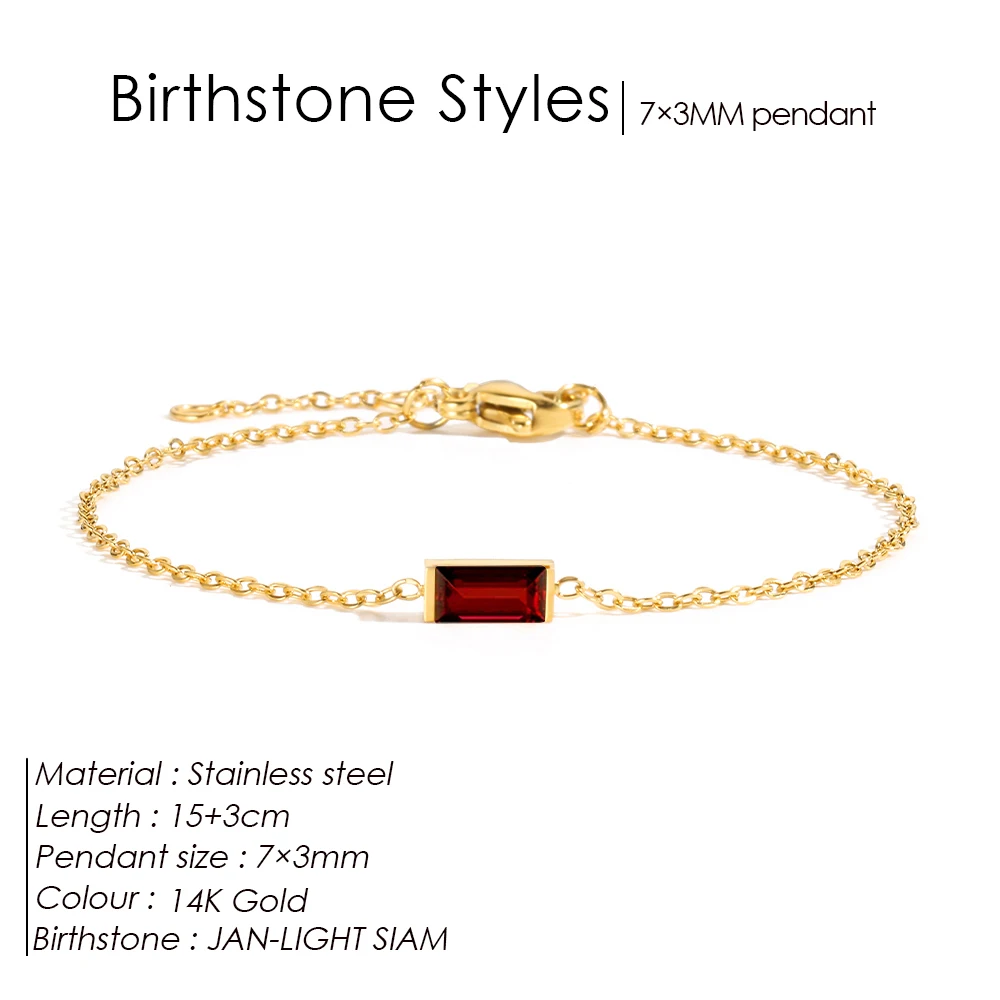 Damen-Armband, Edelstahl, quadratisch, Geburtsstein-Armband, funkelnder, hochwertiger Strass-Armreif, Valentinstag-Schmuck, Geschenk – Detail 8