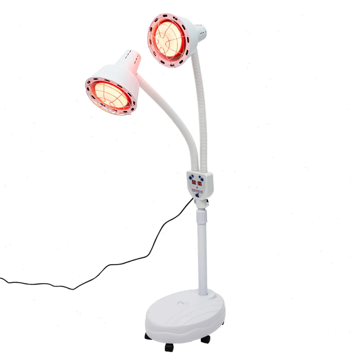 Infrared Red Light Therapy Lamp, IR-Heat-Infrared, Adjustable Dual Head 360° Heating Lamp, Stainless Steel Mesh, Home Beauty Care, Waterproof Explosion-Proof 220V